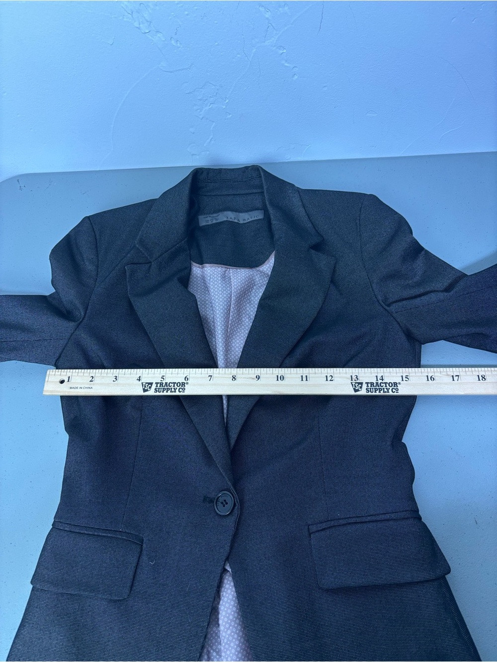Zara Basic XS Women Blazer Tailored One Button Career Executive Office Business - Picture 7 of 11